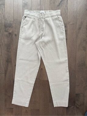 Babaton Linen Blend Tapered Trousers | Size 4 | Stone/Sand